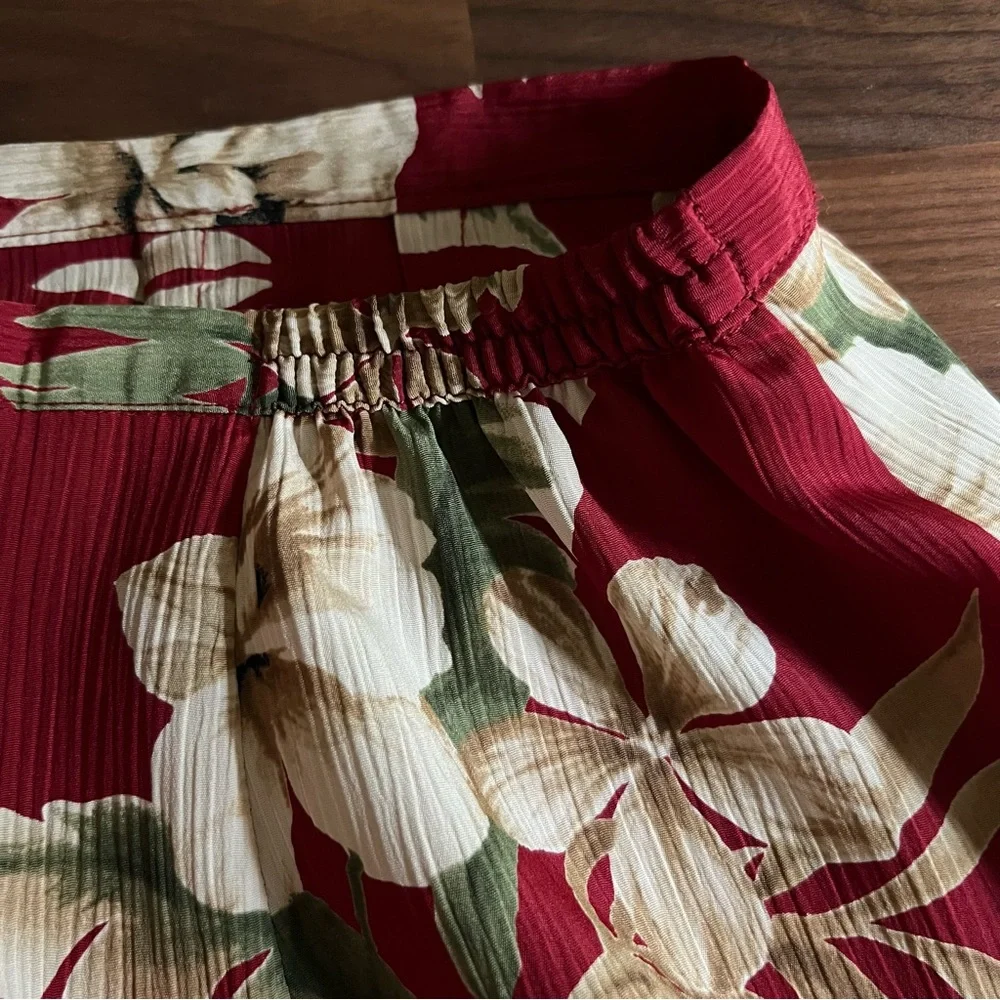Vintage Alfred Dunner Hawaiian Red Tropical Print Midi skirt, size 18W